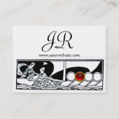 ANTIEK VAARTUIG Zee Reizen, rood ruby zwart wit Visitekaartje (Achterkant)