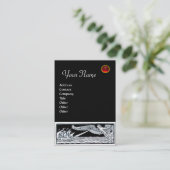 ANTIEK VAARTUIGEN RED RUBY MONOGRAM Black White Visitekaartje (Staand voorkant)