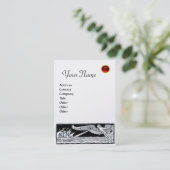 ANTIEK VAARTUIGEN, RODE RUBY GEM MONOGRAM, zwart w Visitekaartje (Staand voorkant)