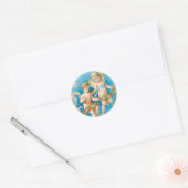 Antiek Valentijn Angel (Cupid) Ronde Sticker (Envelop)