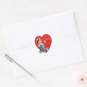 Antiek Valentijn Boy Heart Ronde Sticker (Envelop)
