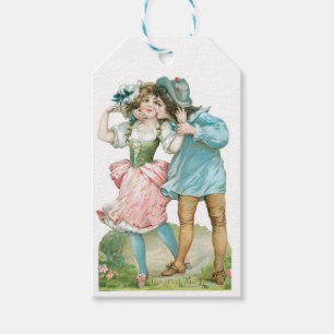 Antiek Valentijn Couple Cadeaulabel