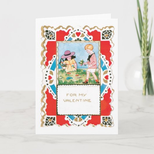 Antiek Valentijn Feestdagen Kaart (Voorkant)