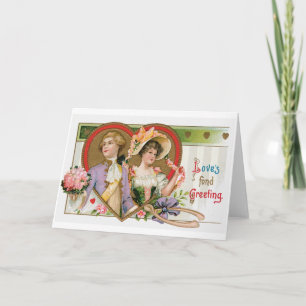 Antiek Valentijn Feestdagen Kaart