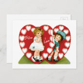 Antiek Valentijn Feestdagenkaart (Voorkant / Achterkant)