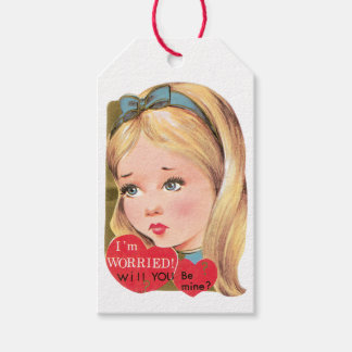 Antiek Valentijn Girl Heart Cadeaulabel