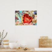 Antiek  Valentijn hart in de rode BE mijn Poster (Keuken)