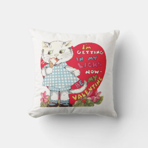 Antiek Valentijn Kitten Heart Kussen