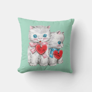 Antiek Valentijn Kittens Heart Kussen