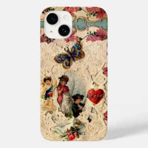 ANTIEK VALENTIJN LACE, CUPID, LOVERS EN BUTTERFLES Case-Mate iPhone 14 HOESJE