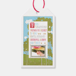 Antiek Valentijn Lady Cadeaulabel