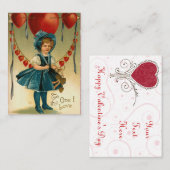 Antiek Valentijn Pocket Love Notes Notitiekaartje (Voorkant / Achterkant)