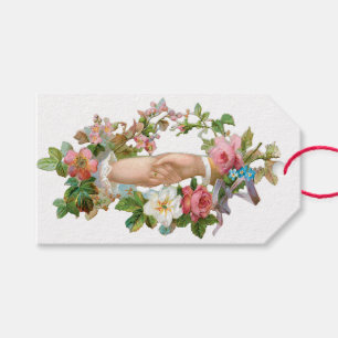 Antiek Valentijn ventilator Cadeaulabel