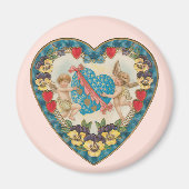 Antiek Valentijnsdag,  engelen in een hart Magneet (Voorkant)