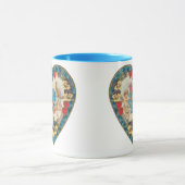 Antiek Valentijnsdag,  engelen in een hart Mok (Midden)