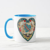 Antiek Valentijnsdag,  engelen in een hart Mok (Links)