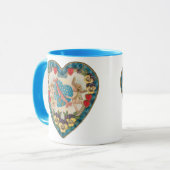 Antiek Valentijnsdag,  engelen in een hart Mok (Voorkant links)