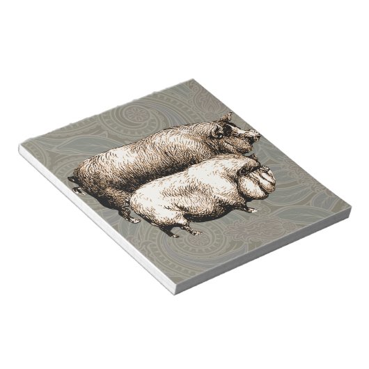 Antiek Varkens  tekening Notitieblok (Schuin)