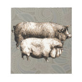 Antiek Varkens  tekening Notitieblok (Voorkant)