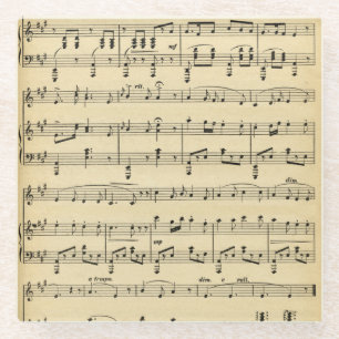 Antiek vel muziek glazen onderzetter