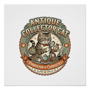 Antiek Verzamelkat Antiek Verzamelkat Vintage Perfect Poster