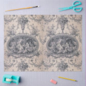 Antiek Victoria Toile blue en witte ontkoppeling Tissuepapier (Craft)