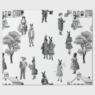 antiek Victoriaans babydieren kinder witte toilet Cadeaupapier
