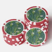 Antiek Victoriaans  bloemenpatroon Poker Chips (Opstapeling)
