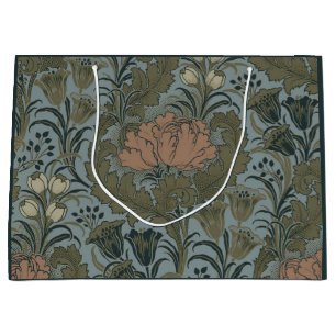 Antiek Victoriaans Bloemmotief Salie Terracotta Groot Cadeauzakje