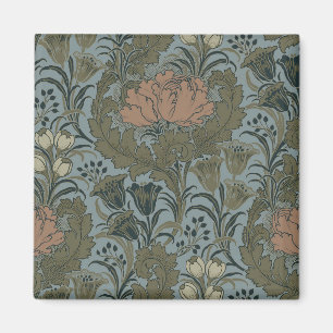 Antiek Victoriaans Bloemmotief Salie Terracotta Magneet