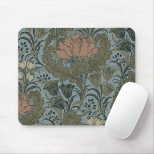 Antiek Victoriaans Bloemmotief Salie Terracotta Muismat