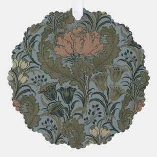 Antiek Victoriaans Bloemmotief Salie Terracotta Ornament Kaart