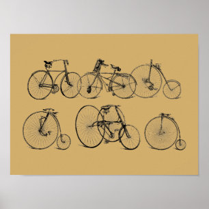 Antiek Victoriaans cyclusillustraties van het Era Poster