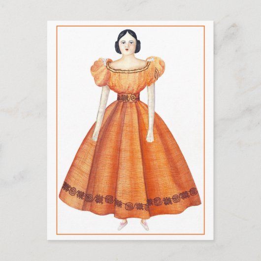 Antiek Victoriaans Doll Briefkaart (Voorkant)