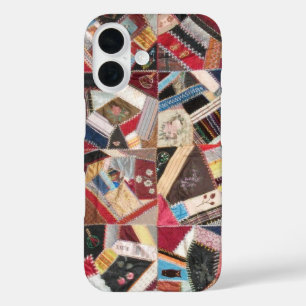 Antiek, Victoriaans-Era, Crazy Quilt iPhone 16 Hoesje
