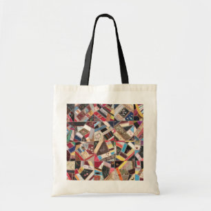 Antiek, Victoriaans-Era, Crazy Quilt Tote Bag