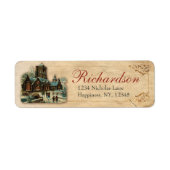 Antiek Victoriaans kerkdienst voor kerstavond Etiket (Voorkant)