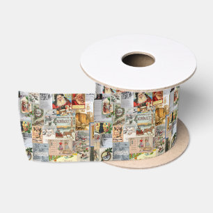 Antiek Victoriaans Kerst Ephemera Collage Art Lint