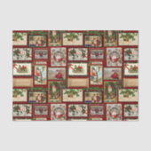 Antiek Victoriaans Kerst Kaart Collage Tissuepapier (Voorkant)