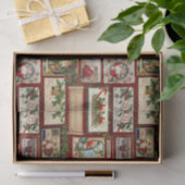 Antiek Victoriaans Kerst Kaart Collage Tissuepapier (Geschenk)