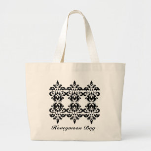 Antiek Victoriaans lolita damast patroon Grote Tote Bag