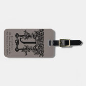 Antiek Victoriaans monogram letter J Bagagelabel (Voorkant horizontaal)