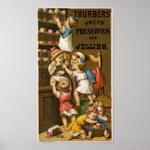 Antiek Victoriaans tijdperk: 1850 Vruchtenreserves Poster