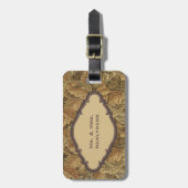 Antiek Victoriaans Warm Autumn Leaves Wedding Bagagelabel (Voorkant verticaal)