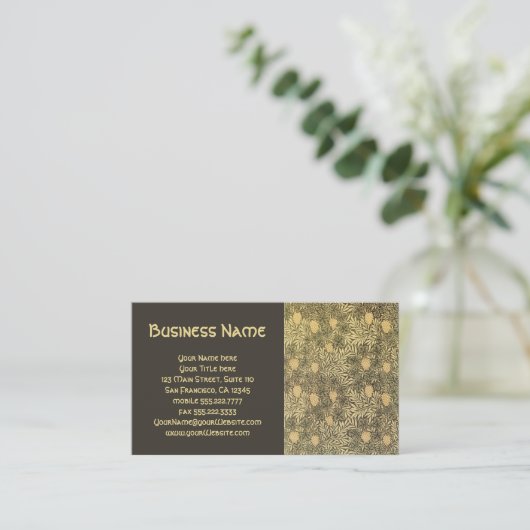 Antiek Victoriaans William Morris Grape Vine Leave Visitekaartje (Staand voorkant)