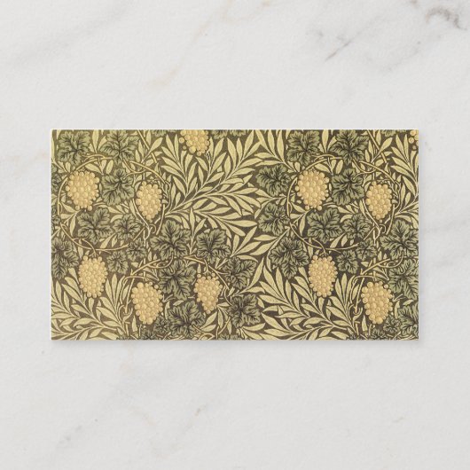 Antiek Victoriaans William Morris Grape Vine Leave Visitekaartje (Achterkant)
