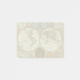 Antiek Vintage van de Wereld reiskaart Post-it® Notes