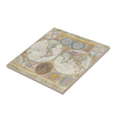 Antiek Vintage van de Wereld reiskaart Tegeltje (Zijkant)