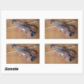 Antiek Violin Rechthoekige Sticker (Vel)
