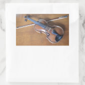 Antiek Violin Rechthoekige Sticker (Tas)